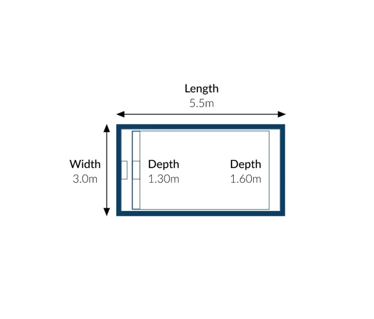 Avanti Plunge Pool Diagram - 5.5m x 3.0m